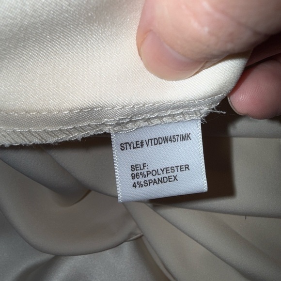 Dee Elly Ruffle Spaghetti Strap short Open Dress ivory Satin large - Picture 9 of 11